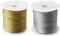 218 Yards/656 Feet Metallic Cord 2 Pcs Spool Metallic Thread Colored Jewelry Thread Colored Craft Gold String Tinsel String Craft Making Cord for Gift Wrapping(0.5mm)